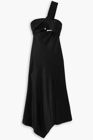 ALICE+OLIVIA Alice Olivia - Harmony one-shoulder asymmetric cutout satin midi dress