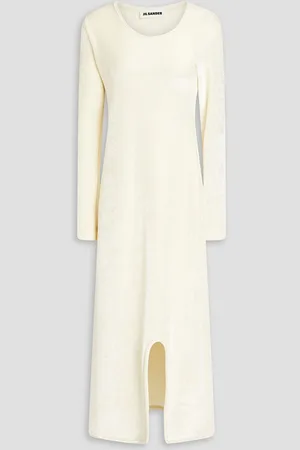 Jil Sander Velvet midi dress - White