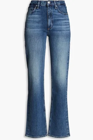 RAG&BONE Harlow faded high-rise straight-leg jeans - Blue