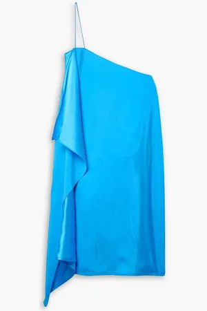 GAUGE81 Misaki asymmetric duchesse silk-satin mini dress - Blue
