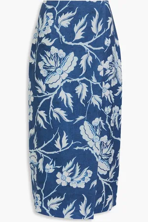 Mara Hoffman Sunja wrap-effect hemp midi skirt - Blue