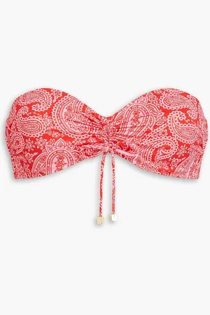 Heidi Klein Ruched paisley-print bandeau bikini top