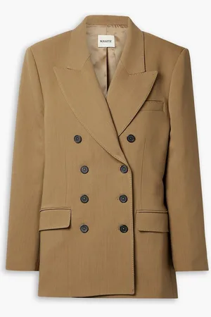 Khaite Tanner double-breasted wool-blend blazer - Green