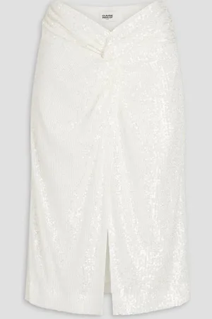 Claudie Pierlot Knotted sequined stretch-mesh skirt