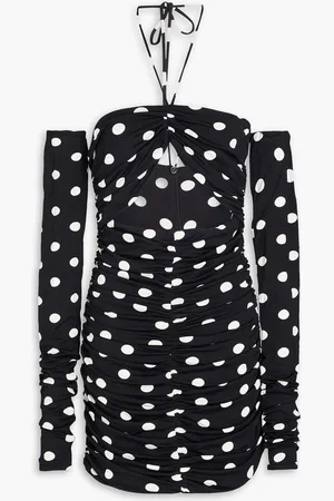 MAGDA BUTRYM Off-the-shoulder cutout polka-dot jersey mini dress