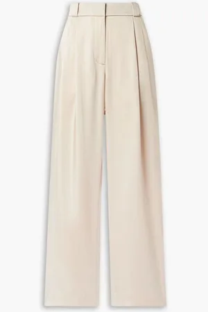 A.L.C. Fynn pleated crepe wide-leg pants - Pink