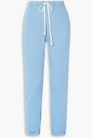 James Perse Supima cotton-jersey track pants - Blue