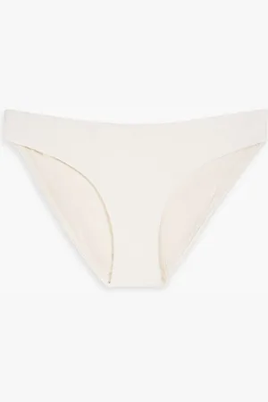 ONIA Lily stretch-piquè mid-rise bikini briefs - White