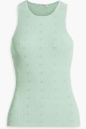 AUTUMN CASHMERE Jacquard-knit tank - Green