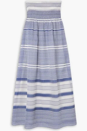 Lafayette 148 Strapless striped silk-blend maxi dress