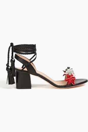 RED(V) Appliquéd leather sandals