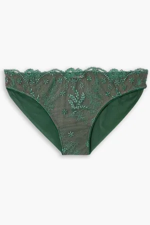 I.D. Sarrieri Siracusa Dream embroidered tulle briefs - Green