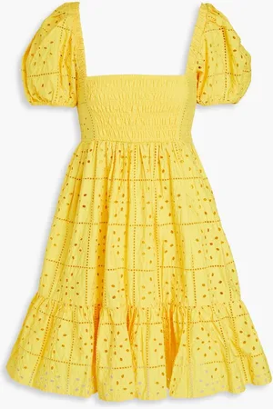 Ganni Broderie anglaise cotton mini dress