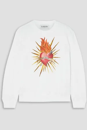 Lanvin Embellished printed cotton-jersey sweatshirt
