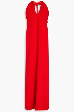 Oscar de la Renta Cutout crepe halterneck gown