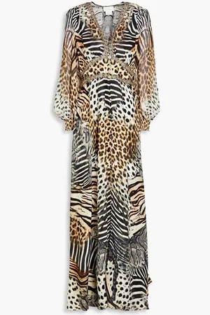 Camilla Embellished printed silk crepe de chine maxi dress
