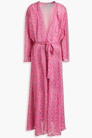 Melissa Odabash Marianna metallic floral-print crepon kaftan