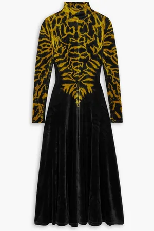 Proenza Schouler Tie-dyed stretch-velvet midi dress