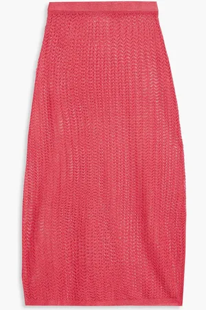 Antik Batik Shany metallic crochet-knit midi skirt - Orange