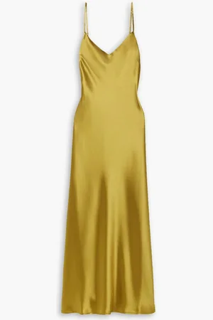 GALVAN Satin maxi dress - Yellow