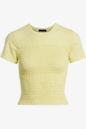 ATM Anthony Thomas Melillo Shirred cotton-jersey T-shirt - Yellow