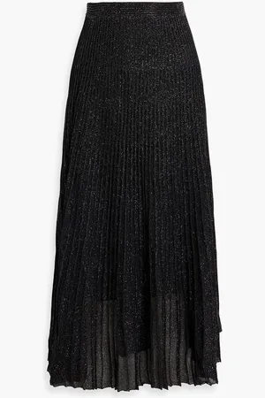 Proenza Schouler Metallic ribbed-knit midi skirt
