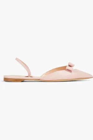 Rupert Sanderson Mercato cutout bow-detailed leather point-toe slingback flats - Pink