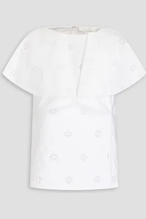 Chloé Ruffled broderie anglaise cotton blouse