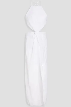 RONNY KOBO Sero twisted cutout linen maxi dress
