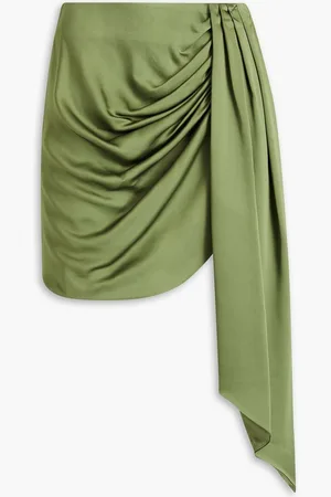 Simkhai Mae draped satin-crepe mini skirt - Green