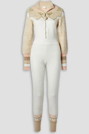 LOVESHACKFANCY Lali intarsia-knit jumpsuit - White