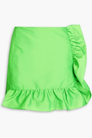 Sandro Ruffled organza mini skirt - Green