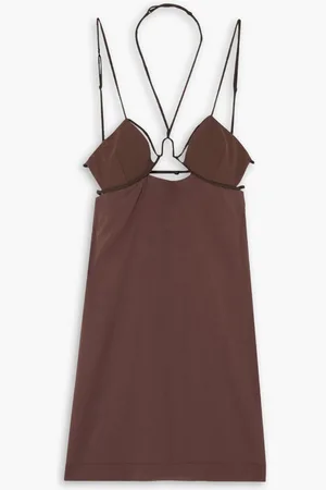 Nensi Dojaka Cutout cotton mini dress - Brown
