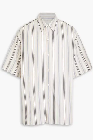STUDIO NICHOLSON Soronos oversized striped cotton-poplin shirt - Neutral