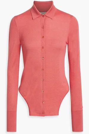 LAPOINTE Asymmetric wool, silk and cashmere-blend cardigan - Pink