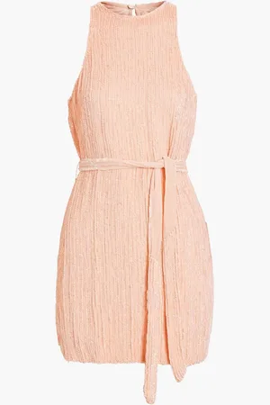 Retrofete Cecilia belted sequined chiffon mini dress - Pink
