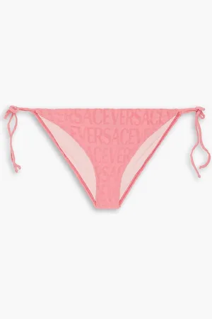 VERSACE Dua Lipa flocked stretch-terry mid-rise bikini briefs
