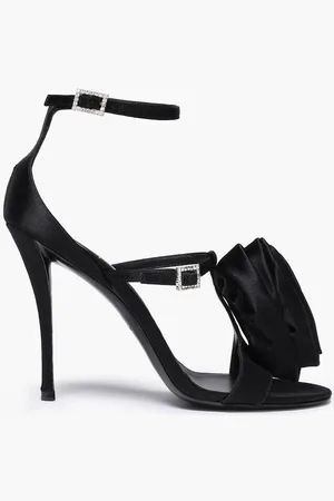 Roger Vivier Floral-appliquéd crystal-embellished satin sandals