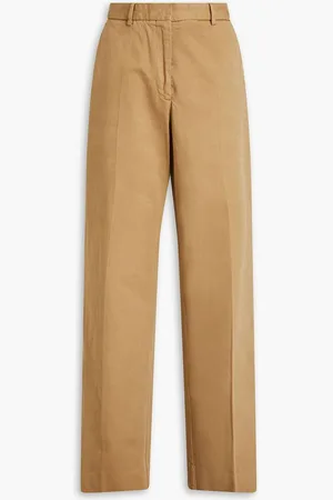 OFFICINE GENERALE Sally cotton-twill wide-leg pants - Brown
