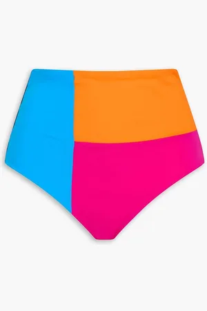 Mara Hoffman Lydia color-block high-rise bikini briefs - Pink