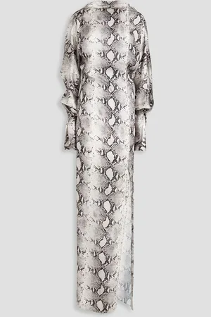 16Arlington Flora open-back snake-print satin gown