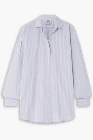 Baserange Striped cotton-poplin shirt - Purple