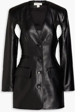 MATÉRIEL by Aleksandre Akhalkatsishvili Cutout faux leather mini dress
