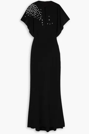 Norma Kamali Obie studded stretch-jersey gown