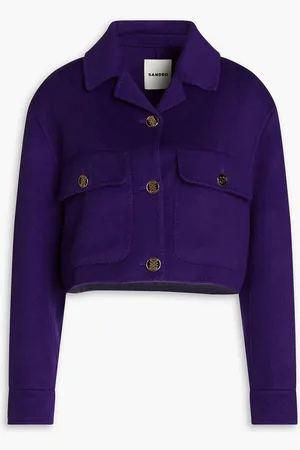 Sandro Cropped brushed wool-felt jacket