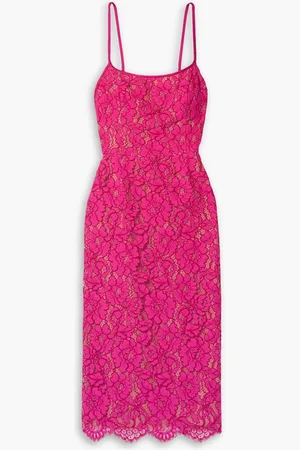 Michael Kors Cotton-blend corded lace midi dress - Pink