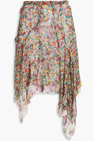 Isabel Marant Omyles layered floral-print silk-crepon mini skirt