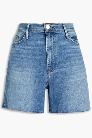 Frame Le Tour faded denim shorts - Blue