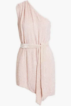 Retrofete Ella one-shoulder sequined chiffon mini dress - Pink