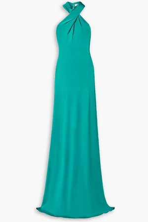 ET OCHS Twisted stretch-satin jersey halterneck gown - Green